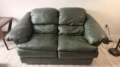 Double leather couch, View more