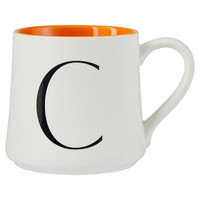 Indigo Monogram Mug (Letter C orange)