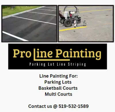 Line Painting for: parking lots multi courts basketball courts tennis courts etc.