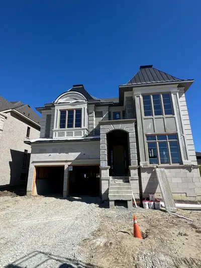 Stucco and brick
