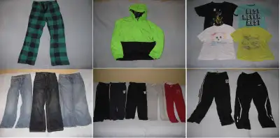 1) Jeans lot of 3 $20 2) Active/Sweat pants lot of 5 $40 3) Track Pants lot of 2 $10 4) Windbreaker...