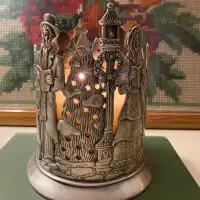 Vintage 90s Victorian Carollers Pillar Candle Holder