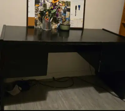 Computer desk strong with 3 drawers and Computer chair, View more