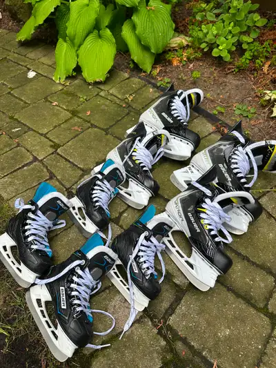 4 pairs of Bauer skates (only used once), View more