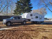 Truck and Fifth Wheel Camper