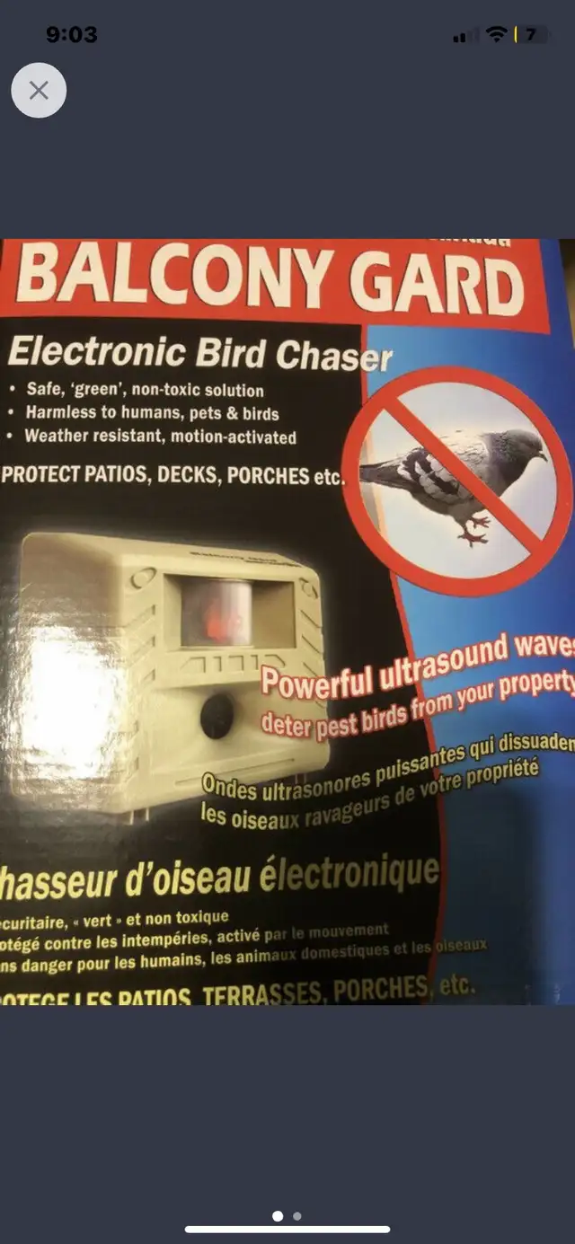 Balcony GardElectronic Bird ChaserBird Control Made Easy.64700583324163120