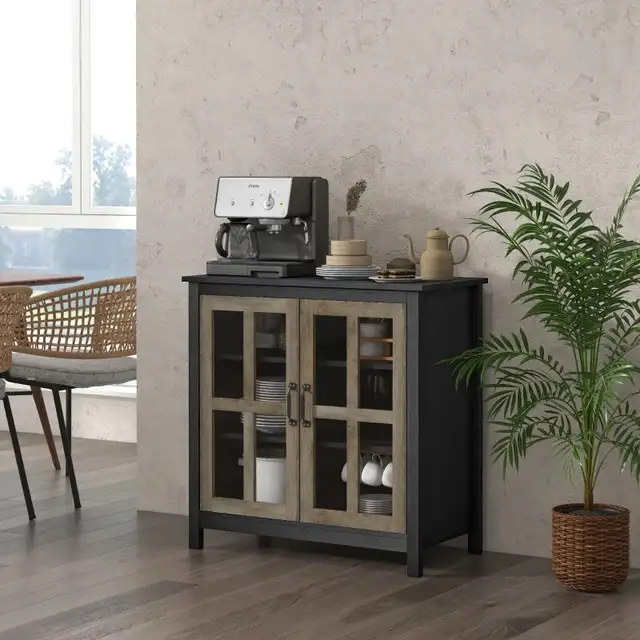 Glass door Kitchen Sideboard, Buffet Cabinet, Accent Storage in Hutches & Display Cabinets in Markham / York Region - Image 2