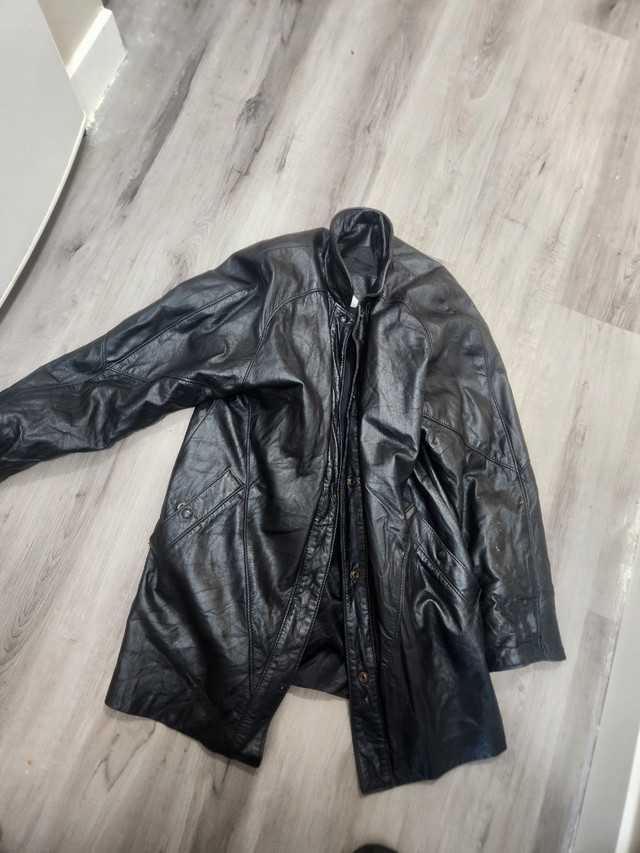 Black leather jacket made in Canada size Large - in Men's in Downtown-West End - Image 2