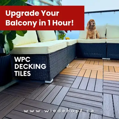 Quick, stylish, and weatherproof — WPC Deck Tiles make it easy to upgrade your balcony or backyard i...