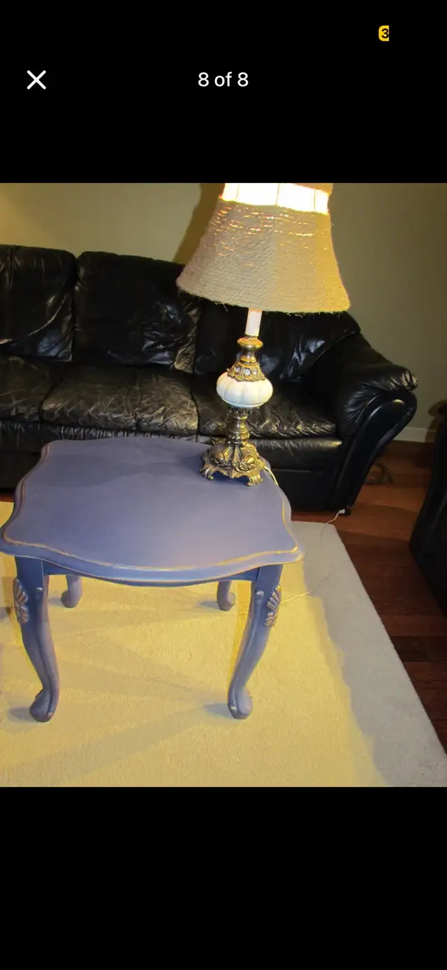One of a kind Blue Accent Table with Ornate Legs in Other Tables in Markham / York Region - Image 7