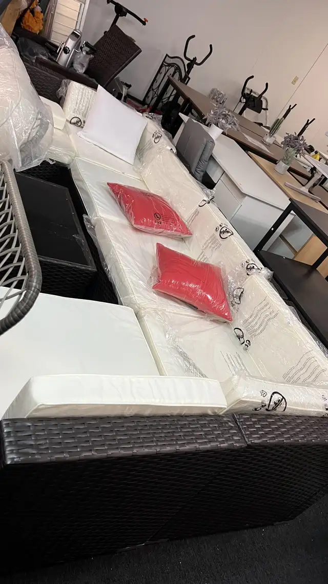 7 Pieces Patio Sofa Outdoor Wicker Sectional Patio Furniture, Da in Patio & Garden Furniture in Markham / York Region - Image 2