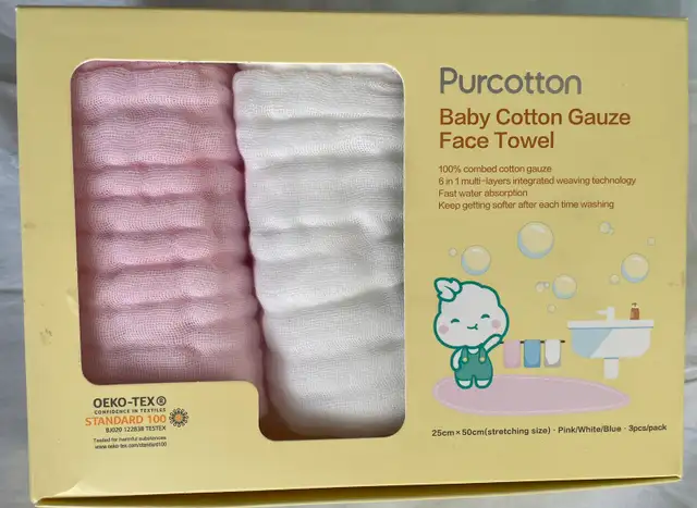 100% 4 Cotton Purcotton Baby Towel, Baby face clothes+62854393859713122