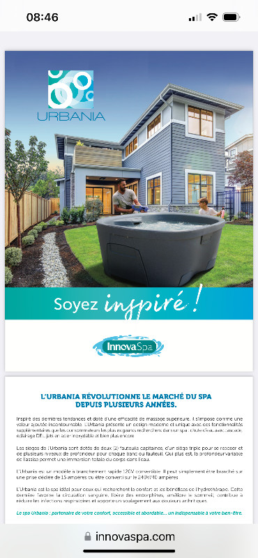 Spa 5 places marque Innovaspa modèle Urbania 2014 dans Spas et piscines  à Ouest de l’Île - Image 4