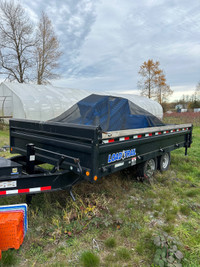 Like New Load Trail 8x16 foot Dump Trailer with Fold Down sides