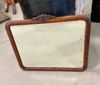 Antique Victorian Tiger OAK Framed Wall Mirror
