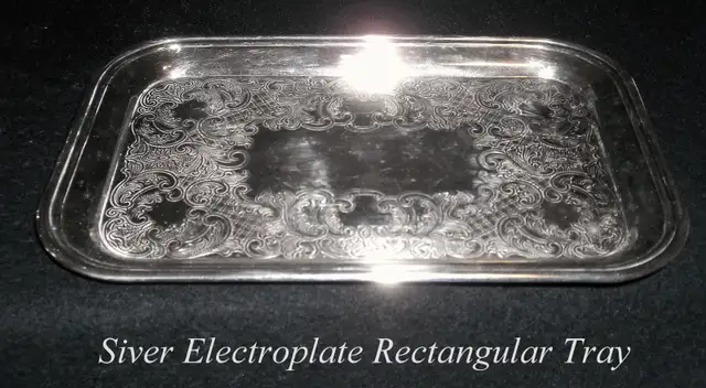 Vintage Viking Silver Plate- sugar bowl, creamer + 2 trays in Arts & Collectibles in City of Toronto - Image 4