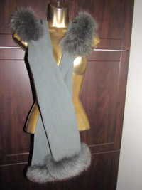Army green wool with fox fur hooded collar winter Detachable