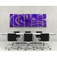 Handmade METAL art painting unique purple violet wall sculpture