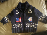 Boys Baby Gap Zip Up Sweater - Size 0-3 monthd