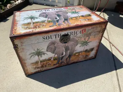 Large Safari-themed Decorative Storage Trunk, View more