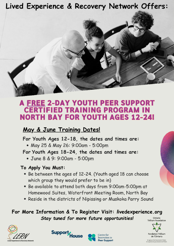 FREE 2-DayYouth Peer Support Training Program! in Classes & Lessons in North Bay - Image 2