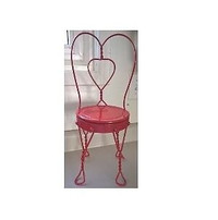 Red Metal Plant Stand with a Heart in the Middle