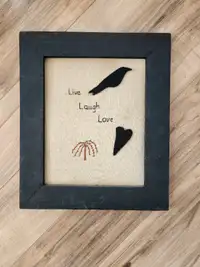 Primitive/country "Olde Crow" "Live Laugh Love" wall decor