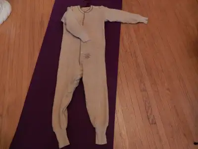 Vintage one-piece underwear. Made in Canada by Penmans. The original onesie with a button back door....