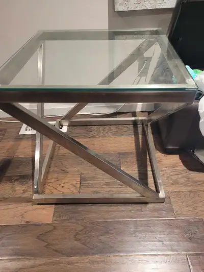 glass top side table , View more