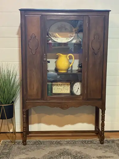 Vintage Solid Wood China Cabinet - Display Cabinet , View more