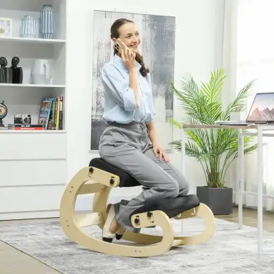 Ergonomic Adjustable Rocking Wood Kneeling Stool Kneeling Chair, View more