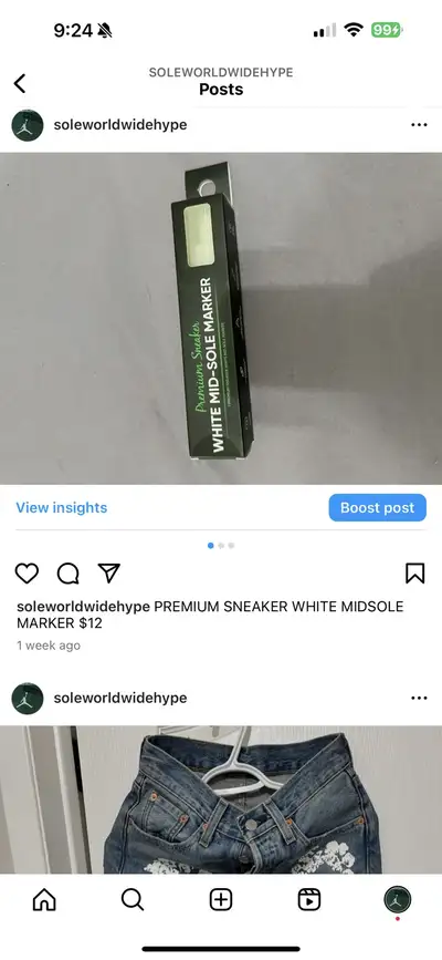 PREMIUM SNEAKER WHITE MIDSOLE MARKER $12