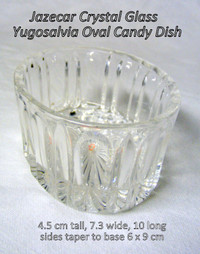 Zajecar Crystal Glass, Yugoslavia, small oval dish