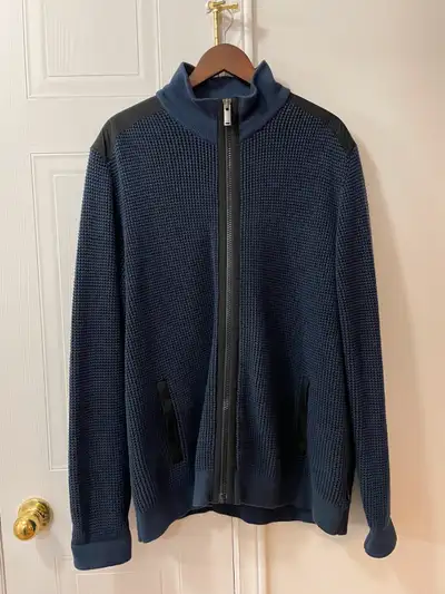 Calvin Klein Jeans men’s cardigan sweater Excellent condition Colour = Dark Blue Size = XL Full zipp...