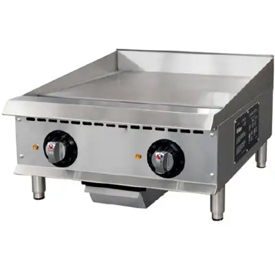 Commercial Electric 24" Thermostatic Griddle -1" Steel Plate, 240v/Single or Three Phase Specificati...