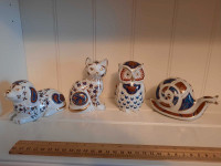 $15 EACH Imari Style Made in Japan Ceramic Snail Owl Dog Cat