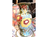 Vintage chinese porcelain hand painted & made vase 16 inch tall