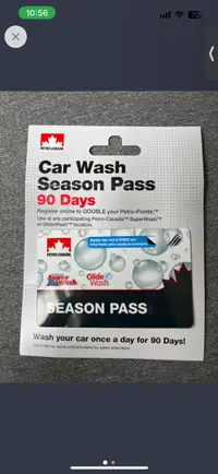 Super wash or glide wash Petro Canada Season car wash available 