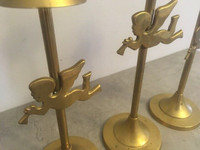 Vintage Classic Retro 3 Solid BRASS CANDLESTICK ANGELS Wonderful