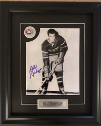 Ed Litzenberger Montreal Canadiens Photo Framed Autographed