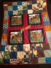 HORSE THEME LAP OR YOUTH BLANKET 