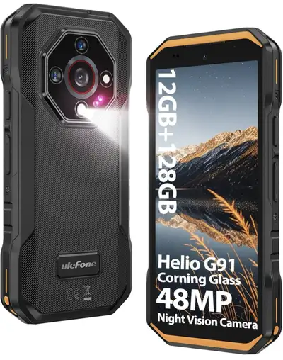 Brand：Ulefone Colour：Orange Operating system：Android 14 Memory storage capacity：128 GB Screen size：5...