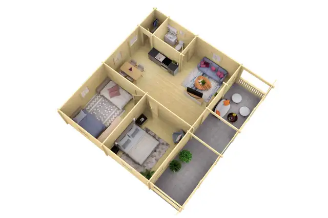 Log Home Kit – Kentucky 2 Bed / 1 Bath – Free Shipping in Other in Moncton - Image 3