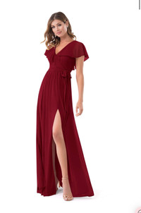 Burgundy Azazie Jael Bridesmaid Dress Size A4