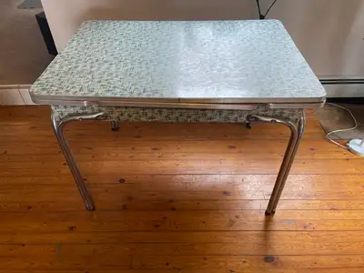 Vintage Hidden Leaf Metal Kitchen Table, View more