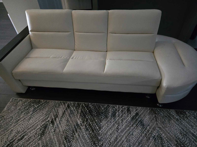 white sofa bed couch with detachable arms for $500 in Couches & Futons in Ottawa - Image 3