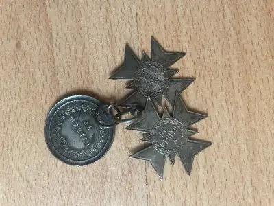 A group of three linked Al Merito medallions from Italy. See my other eclectic listings. Make an app...