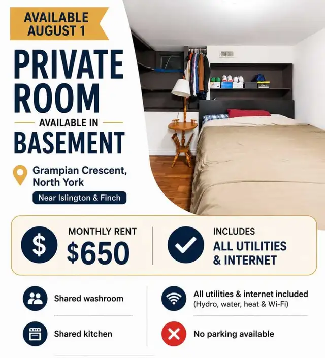 Private room available immediately
