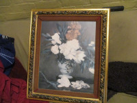 1970s MANET FANCY ORNATE PICTURE FRAME FLOWER POT PEONIES $60
