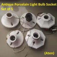 Antique Porcelain Light Bulb Socket/Switch - Various Lot,1920's